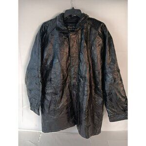 Henig Furs Mens 2XL Genuine Leather Coat With Faux Fur Lining